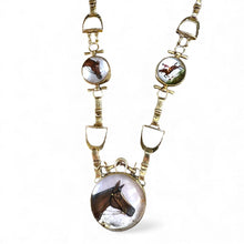 Vintage Equestrian Essex Crystal 14K Yellow Gold Necklace