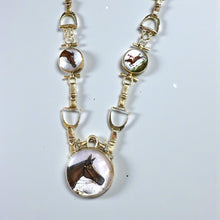 Vintage Equestrian Essex Crystal 14K Yellow Gold Necklace