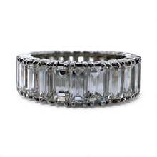 Platinum Baguette Cut Diamond Eternity Band 6.75 Carat Size 5.5