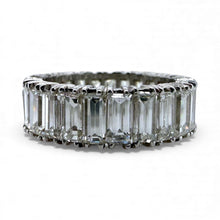 Platinum Baguette Cut Diamond Eternity Band 6.75 Carat Size 5.5