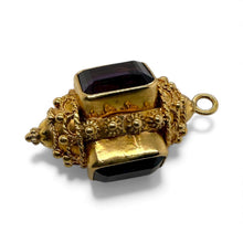 Vintage Large Amethyst Charm 18K Yellow Gold