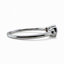 Dainty Sapphire & Diamond Three Stone Ring 18K White Gold