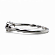 Dainty Sapphire & Diamond Three Stone Ring 18K White Gold