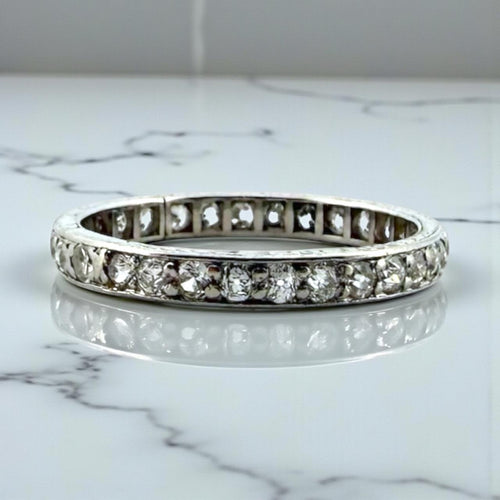 Vintage Platinum Diamond Eternity Band Size 6.5