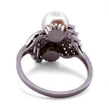 Vintage Platinum Pearl & Diamond Cocktail Ring