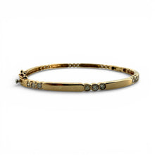 Vintage Dainty Gold Diamond Bangle Bracelet 14K Yellow Gold