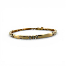 Vintage Dainty Gold Diamond Bangle Bracelet 14K Yellow Gold