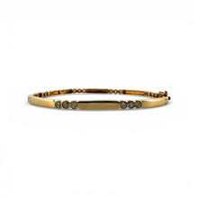 Vintage Dainty Gold Diamond Bangle Bracelet 14K Yellow Gold