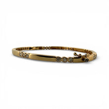 Vintage Dainty Gold Diamond Bangle Bracelet 14K Yellow Gold