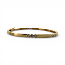 Vintage Dainty Gold Diamond Bangle Bracelet 14K Yellow Gold