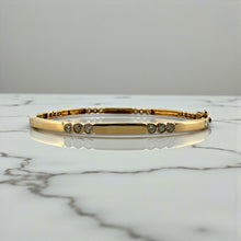 Vintage Dainty Gold Diamond Bangle Bracelet 14K Yellow Gold