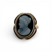 Vintage Onyx Cameo Ring 14K Yellow Gold