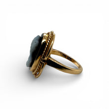 Vintage Onyx Cameo Ring 14K Yellow Gold