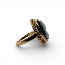 Vintage Onyx Cameo Ring 14K Yellow Gold