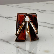 Vintage Sugarloaf Garnet Gemstone Earrings 14K Yellow Gold