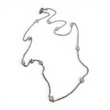 14K White Gold Diamond By The Yard Necklace 1.0 Carats