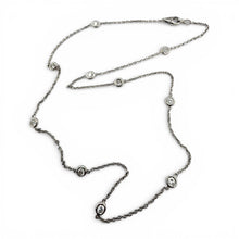 14K White Gold Diamond By The Yard Necklace 1.0 Carats