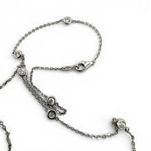 14K White Gold Diamond By The Yard Necklace 1.0 Carats