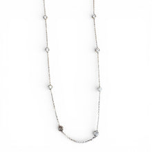 14K White Gold Diamond By The Yard Necklace 1.0 Carats