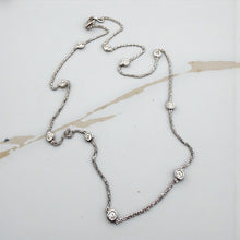 14K White Gold Diamond By The Yard Necklace 1.0 Carats