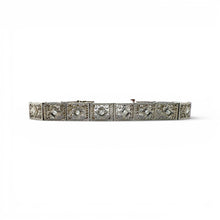 Vintage Art Deco Wide Diamond Filigree Bracelet 1.2 Carats