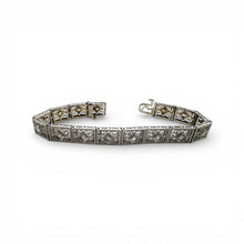 Vintage Art Deco Wide Diamond Filigree Bracelet 1.2 Carats