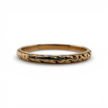 Vintage Yellow Gold Engraved Wedding Band Size 9