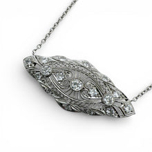 Vintage Platinum Diamond Brooch Conversion Necklace
