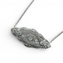 Vintage Platinum Diamond Brooch Conversion Necklace