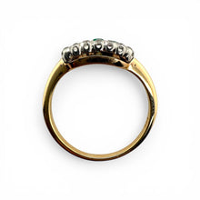 Vintage Emerald & Diamond Cocktail Ring 14K Yellow Gold