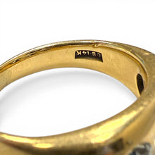 Antique Gypsy Set 3 Stone Old European Cut Diamond Ring 14K Yellow Gold