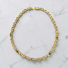 Estate MultiColored Pastel Sapphire Necklace 26 Carats 18K Yellow Gold