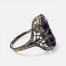 Vintage Art Deco Era Amethyst Ring 14K White Gold