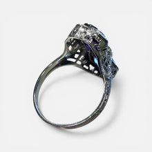Vintage Art Deco Era Amethyst Ring 14K White Gold
