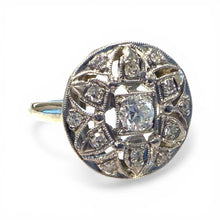 Vintage Diamond Cluster Ring 18K White Gold