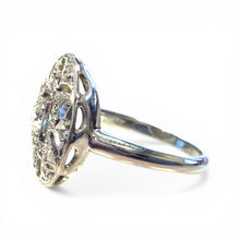Vintage Diamond Cluster Ring 18K White Gold