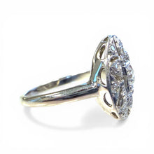 Vintage Diamond Cluster Ring 18K White Gold