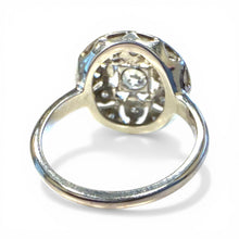 Vintage Diamond Cluster Ring 18K White Gold