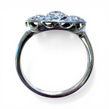 Vintage Diamond Cluster Ring 18K White Gold