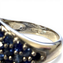 Contemporary Estate Aquamarine Sapphire & Diamond Ring 14K White Gold