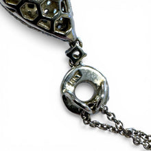 Contemporary Estate Teardrop Shaped Diamond Cluster Pendant 18K White Gold