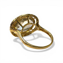 Contemporary Estate Quartz & Diamond Cocktail Ring 14K Yellow Gold
