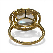 Contemporary Estate Quartz & Diamond Cocktail Ring 14K Yellow Gold