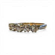 Vintage Rose Cut Diamond Band Two Toned Size 7.5