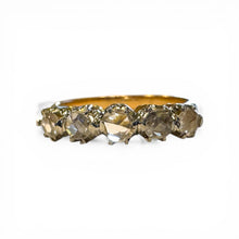 Vintage Rose Cut Diamond Band Two Toned Size 7.5