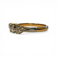 Vintage Rose Cut Diamond Band Two Toned Size 7.5
