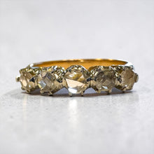 Vintage Rose Cut Diamond Band Two Toned Size 7.5