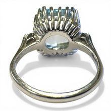 Vintage 7.5 Carat Aquamarine & Diamond Cocktail Ring 14K White Gold