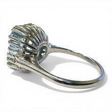 Vintage 7.5 Carat Aquamarine & Diamond Cocktail Ring 14K White Gold