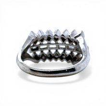 Vintage Retro Era Baguette Diamond Cocktail Ring 14K White Gold